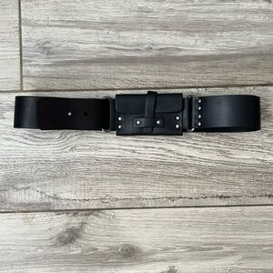 Linea Pelle leather wallet studded belt 36” medium